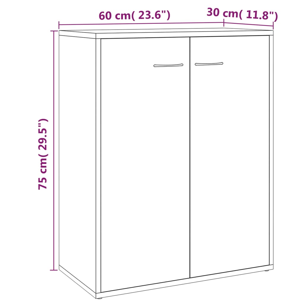 Příborník 60 X 30 X 75 Cm Kompozitní Dřevo
