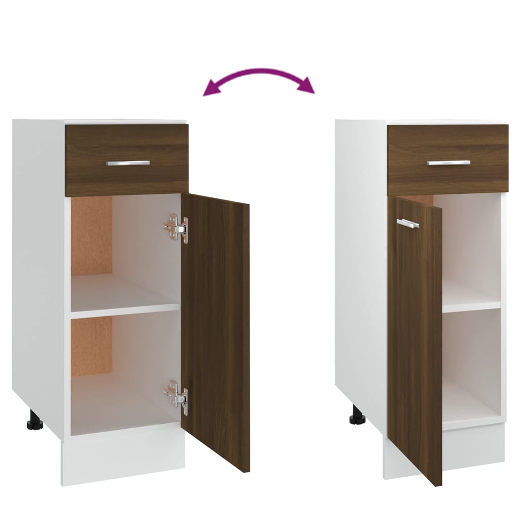 Spodní Skříňka Se Zásuvkou 30 X 46 X 81,5 Cm Kompozit Hnědý Dub