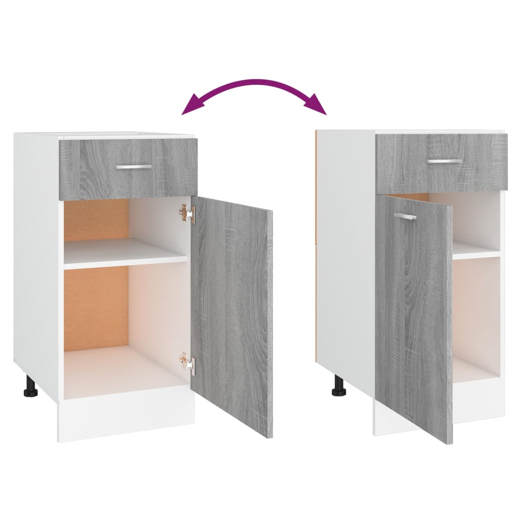 Spodní Skříňka Se Zásuvkou Šedá Sonoma 40X46X81,5 Cm Kompozit Šedá Sonoma