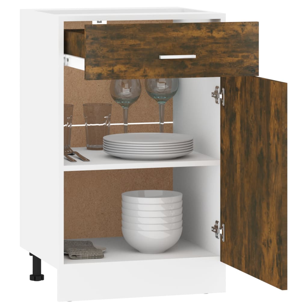 Zásuvková Skříňka "Lyon" Kouřový Dub 50X46X81,5 Cm, Konstrukční Dřevo