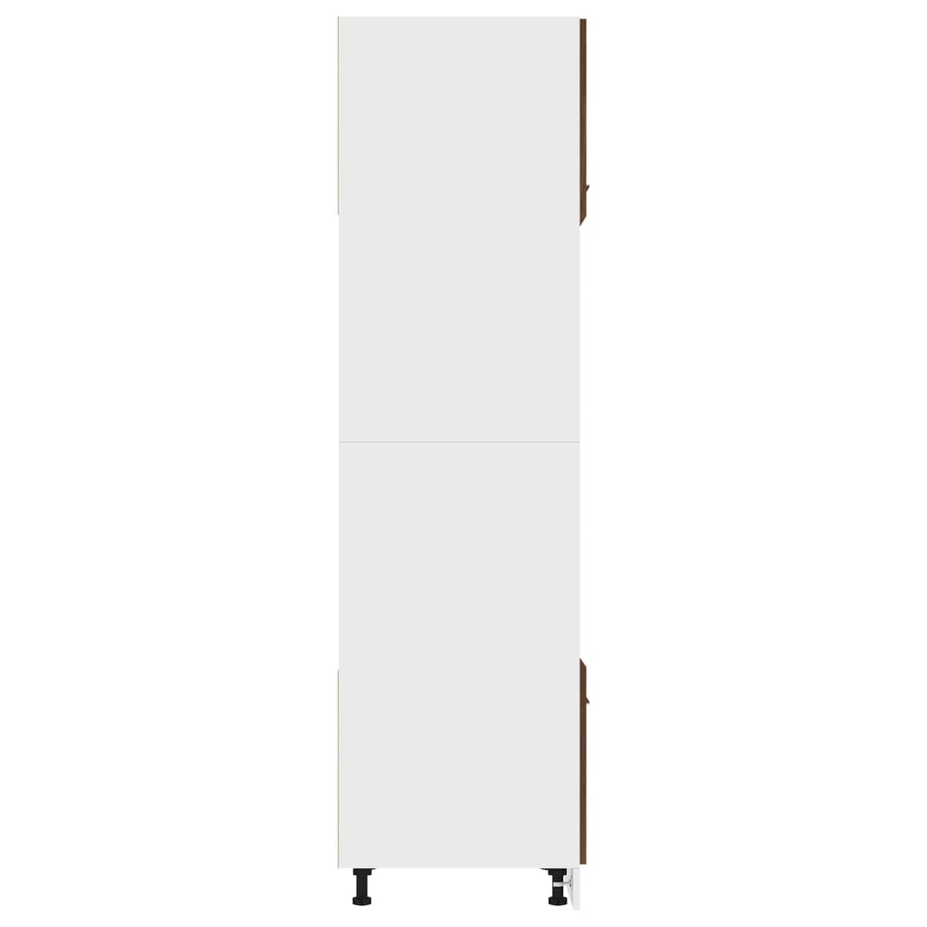 Skříňka Na Mikrovlnku 60X57X207 Cm Kompozitní Dřevo Hnědý Dub