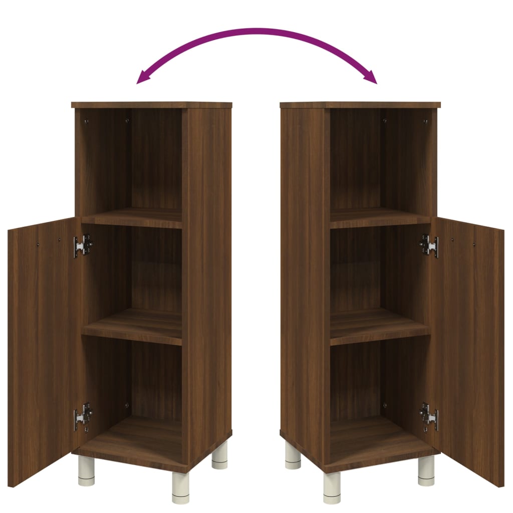 Koupelnová Skříňka 30 X 30 X 95 Cm Kompozitní Dřevo