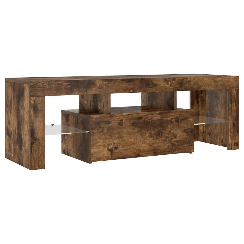 Tv Skříňka S Led Osvětlením Kouřový Dub 120 X 35 X 40 Cm