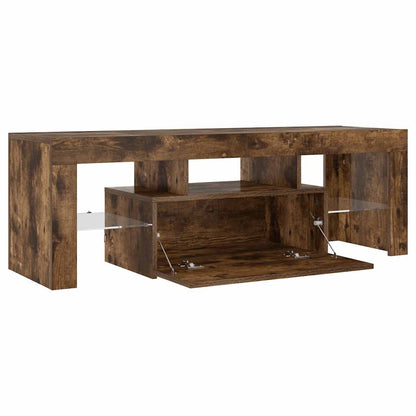 Tv Skříňka S Led Osvětlením Kouřový Dub 120 X 35 X 40 Cm