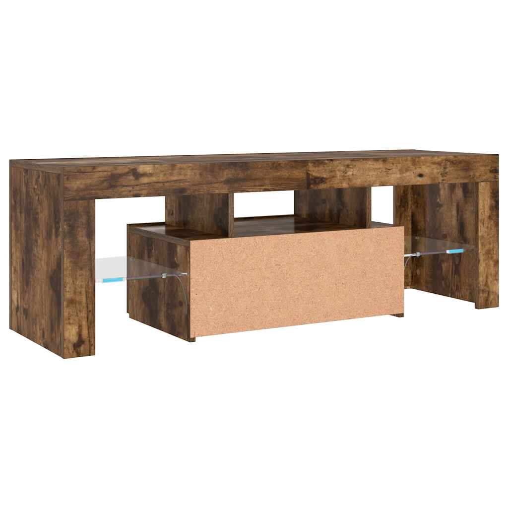 Tv Skříňka S Led Osvětlením Kouřový Dub 120 X 35 X 40 Cm