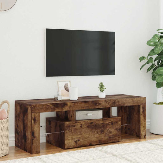 Tv Skříňka S Led Osvětlením Kouřový Dub 120 X 35 X 40 Cm