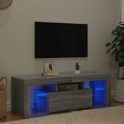 Tv Skříňka S Led Osvětlením Šedá Sonoma 120 X 35 X 40 Cm