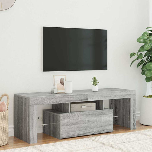 Tv Skříňka S Led Osvětlením Šedá Sonoma 120 X 35 X 40 Cm