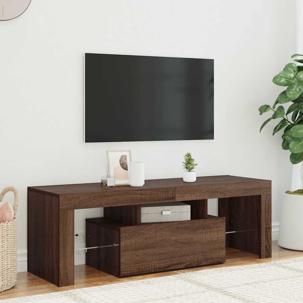 Tv Skříňka S Led Osvětlením Šedá Sonoma 120 X 35 X 40 Cm