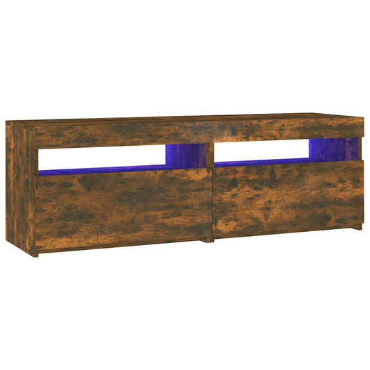Tv Skříňka S Led Osvětlením Kouřový Dub 120 X 35 X 40 Cm