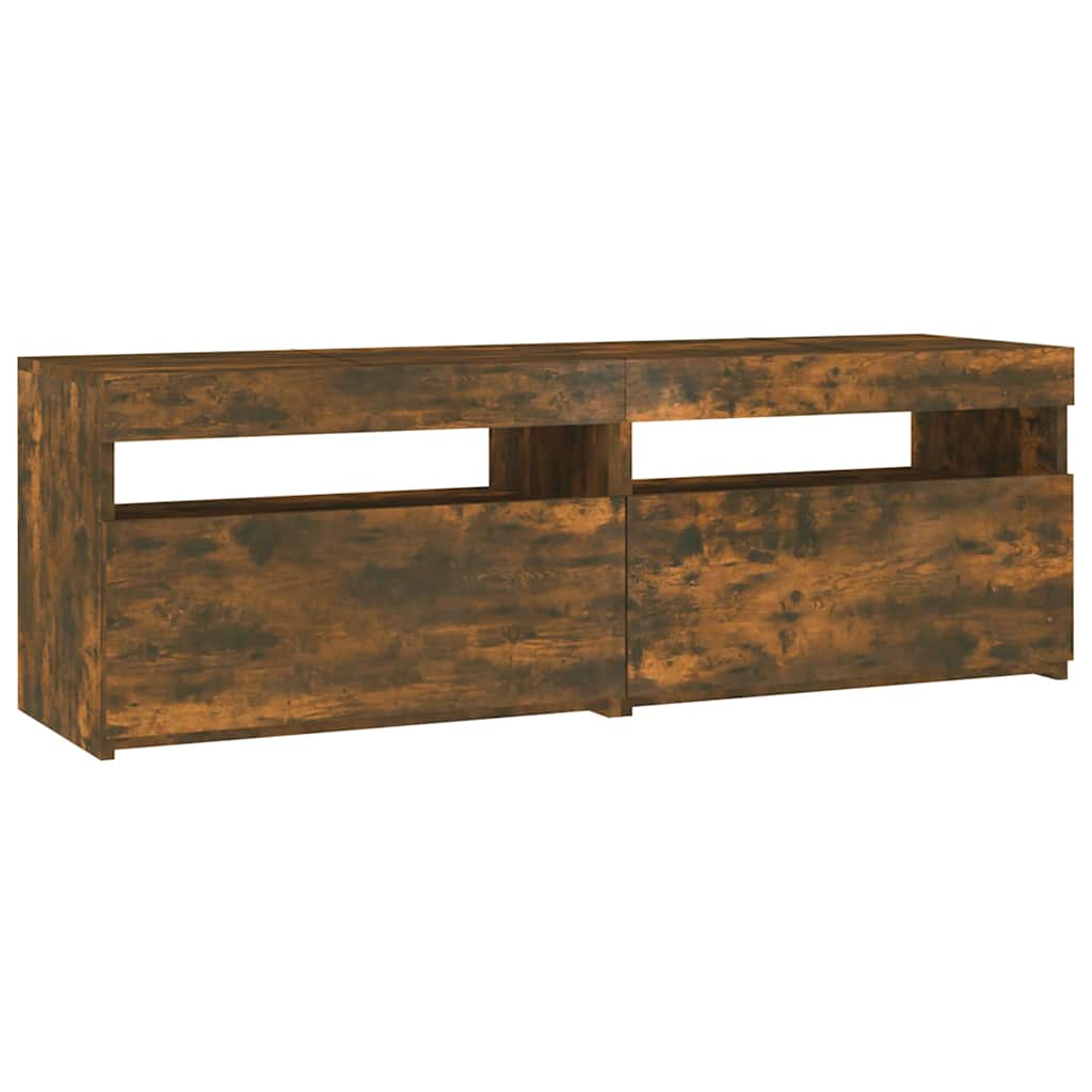 Tv Skříňka S Led Osvětlením Kouřový Dub 120 X 35 X 40 Cm