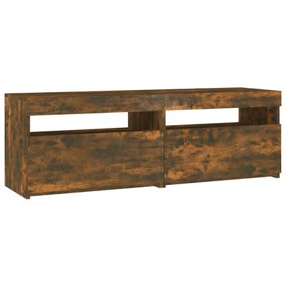 Tv Skříňka S Led Osvětlením Kouřový Dub 120 X 35 X 40 Cm