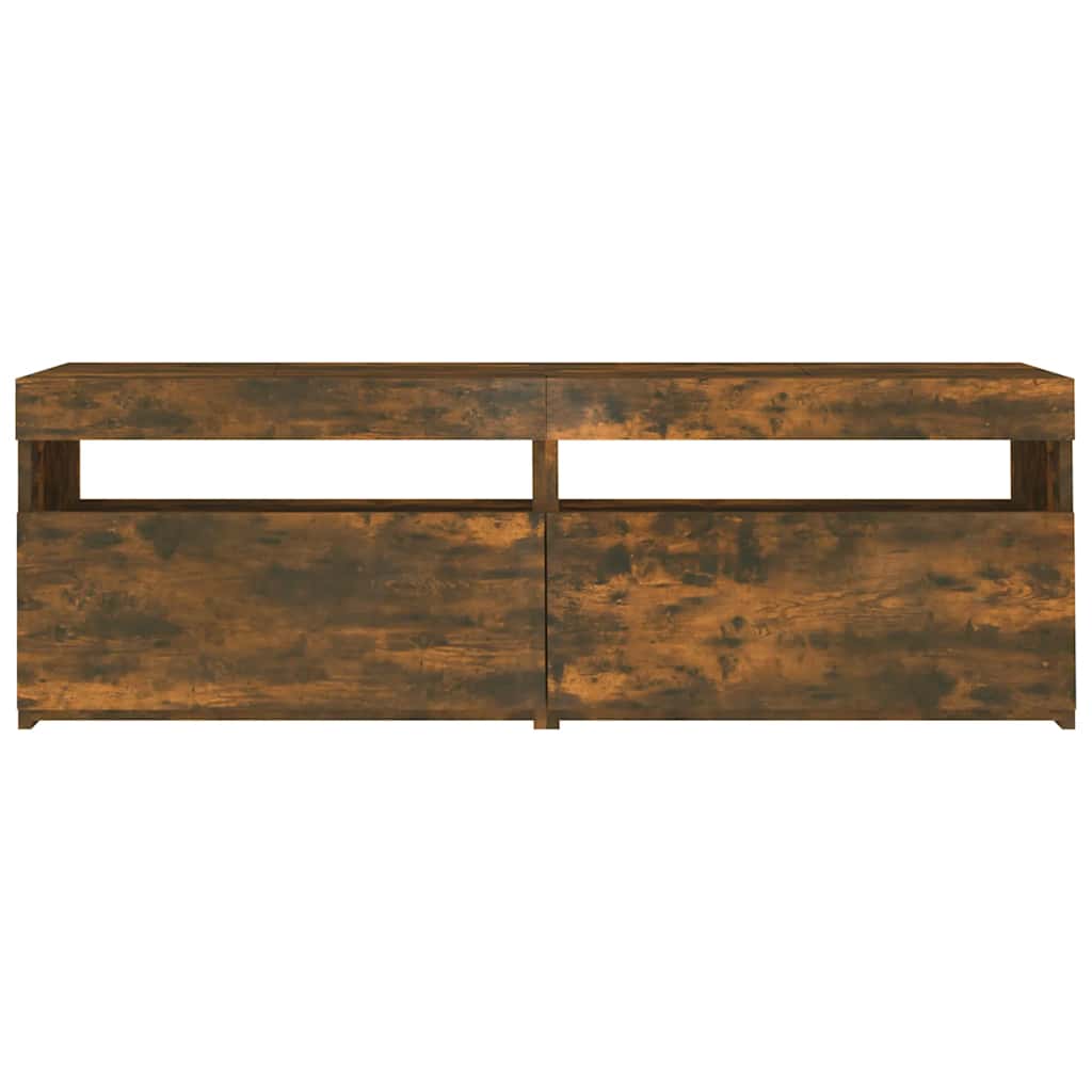 Tv Skříňka S Led Osvětlením Kouřový Dub 120 X 35 X 40 Cm
