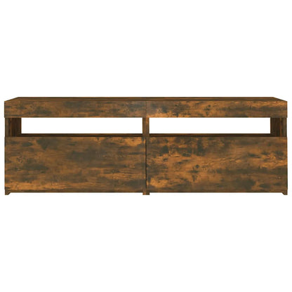 Tv Skříňka S Led Osvětlením Kouřový Dub 120 X 35 X 40 Cm