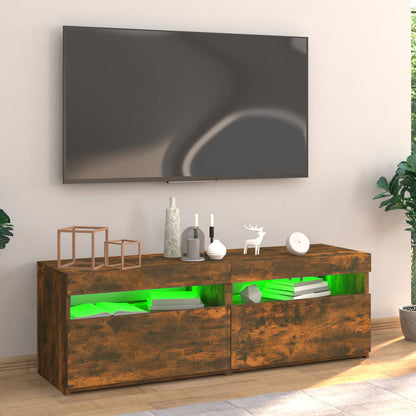 Tv Skříňka S Led Osvětlením Kouřový Dub 120 X 35 X 40 Cm