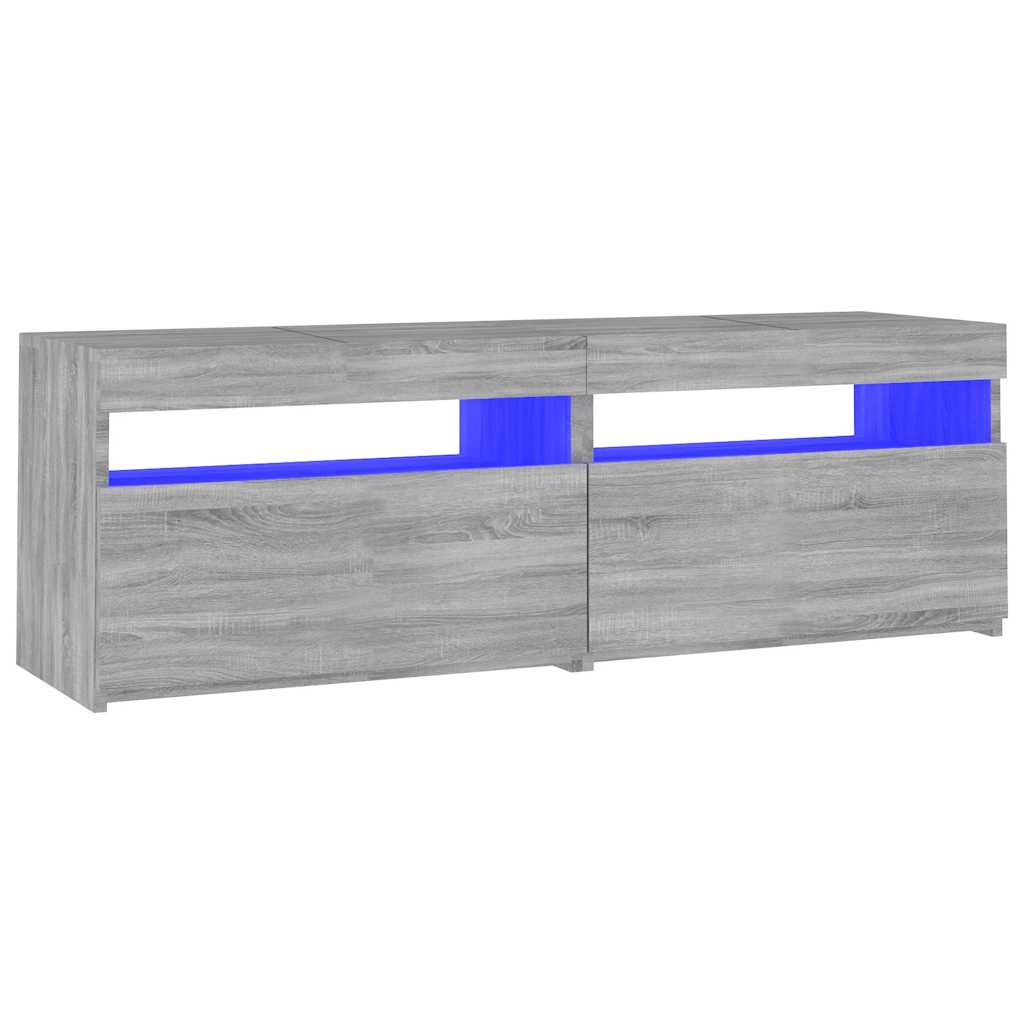 Tv Skříňka S Led Osvětlením Šedá Sonoma 120 X 35 X 40 Cm