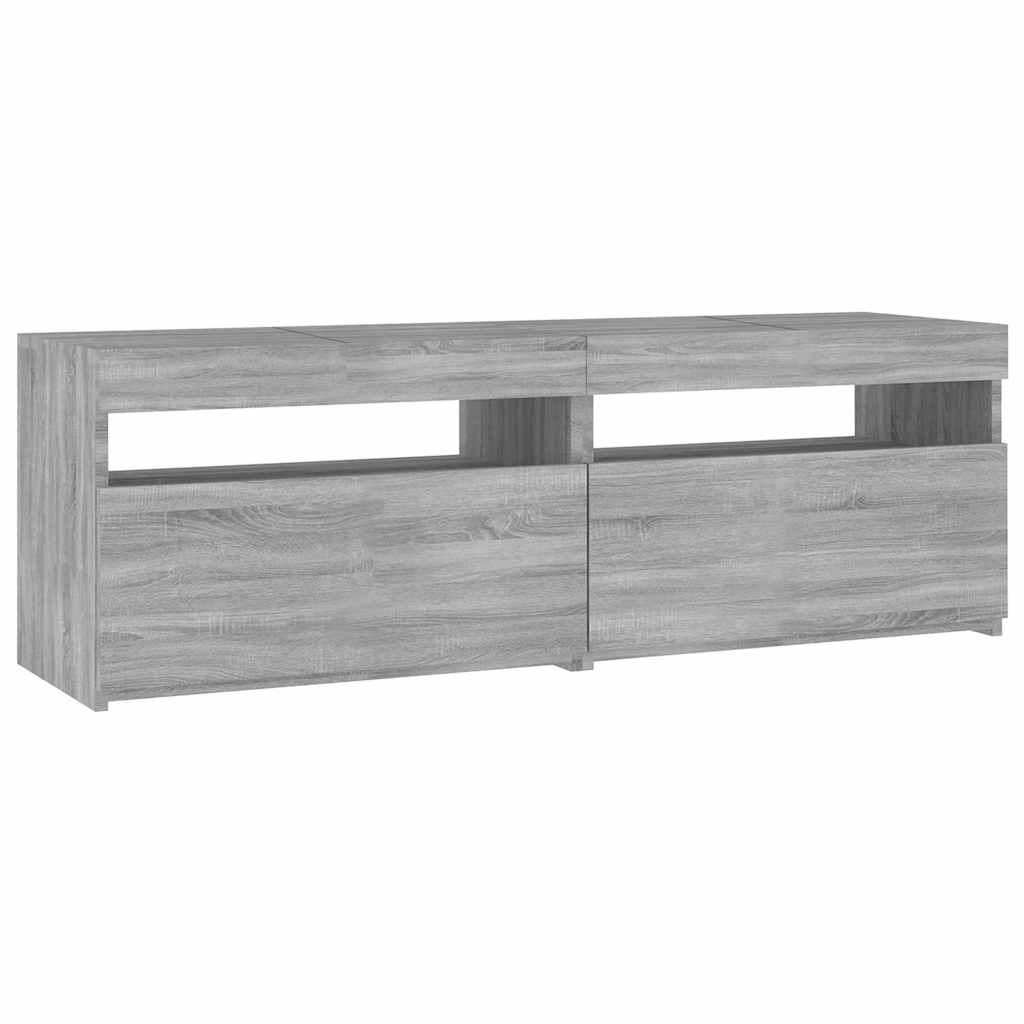Tv Skříňka S Led Osvětlením Šedá Sonoma 120 X 35 X 40 Cm