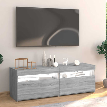 Tv Skříňka S Led Osvětlením Šedá Sonoma 120 X 35 X 40 Cm
