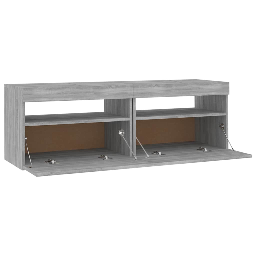 Tv Skříňka S Led Osvětlením Šedá Sonoma 120 X 35 X 40 Cm