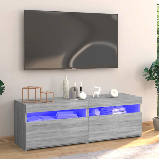 Tv Skříňka S Led Osvětlením Šedá Sonoma 120 X 35 X 40 Cm