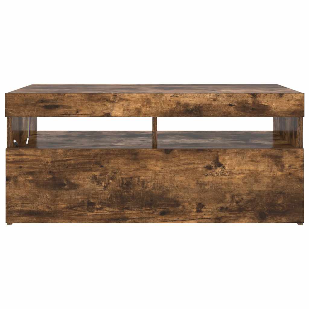 Tv Skříňka S Led Osvětlením Kouřový Dub 90 X 35 X 40 Cm
