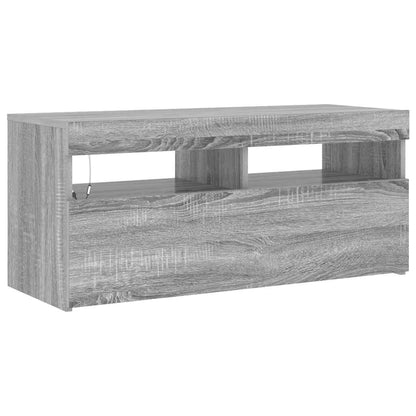 Tv Skříňka S Led Osvětlením Šedá Sonoma 90 X 35 X 40 Cm