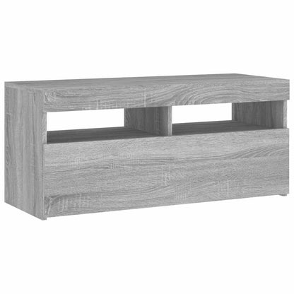 Tv Skříňka S Led Osvětlením Šedá Sonoma 90 X 35 X 40 Cm