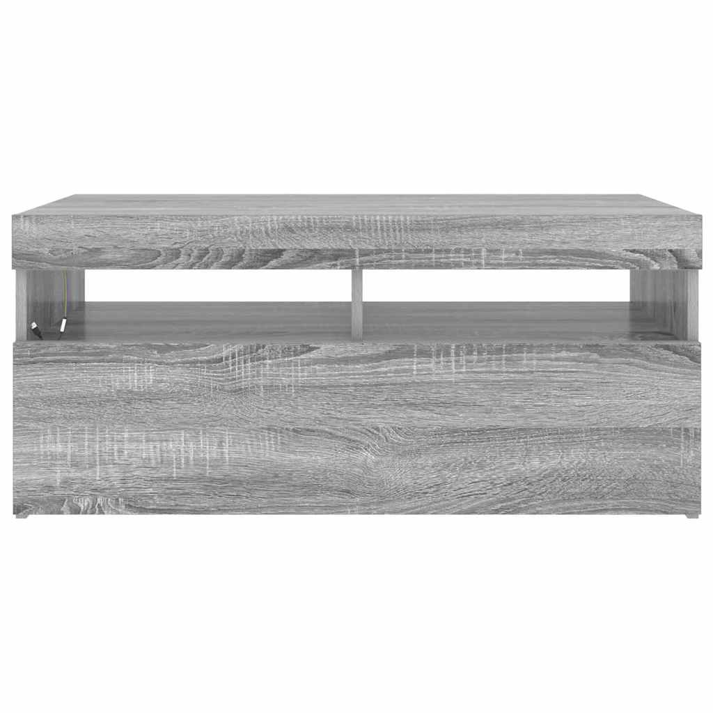 Tv Skříňka S Led Osvětlením Šedá Sonoma 90 X 35 X 40 Cm