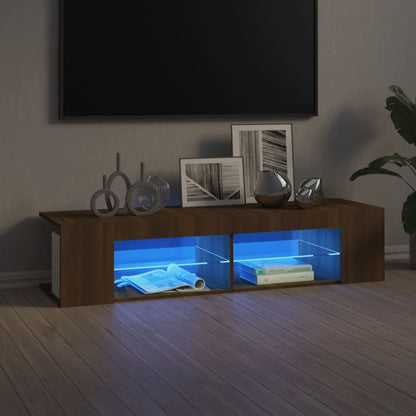 Tv Skříňka S Led Osvětlením Betonově Šedá 135 X 39 X 30 Cm