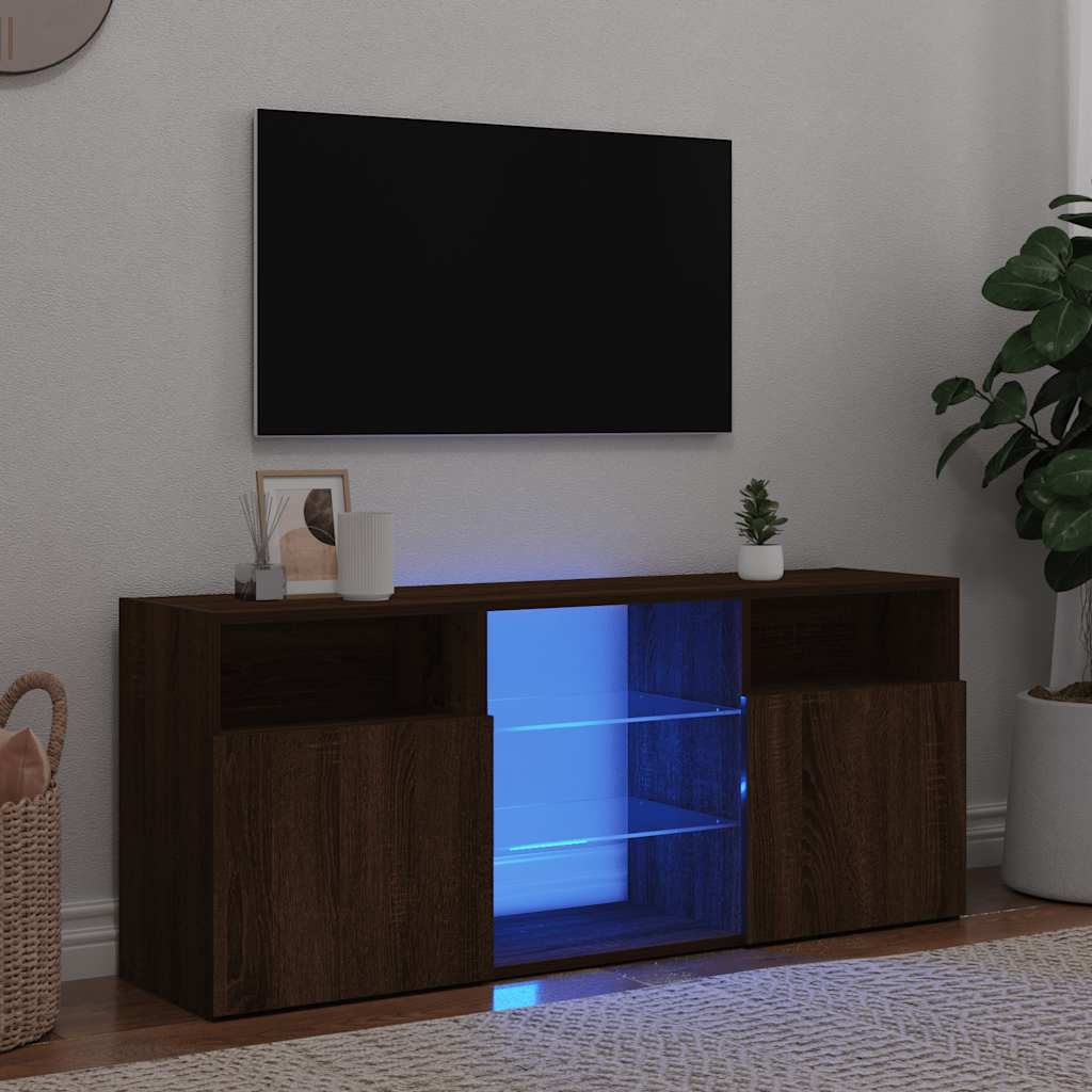 Tv Skříňka S Led Osvětlením 120 X 30 X 50 Cm