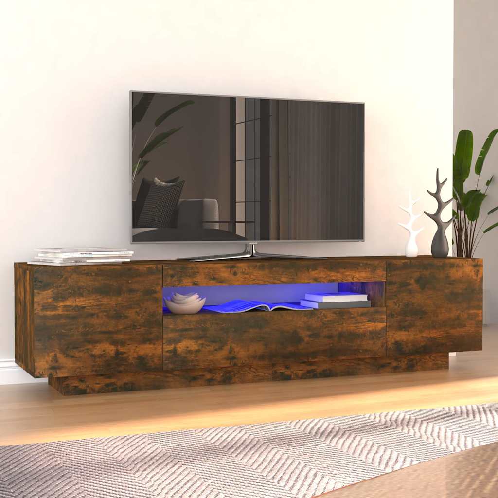 Tv Skříňka S Led Osvětlením Betonově Šedá 160X35X40 Cm