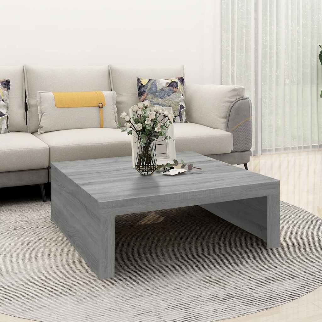 Konferenční Stolek Šedý Sonoma 100X100X35 Cm Kompozitní Dřevo