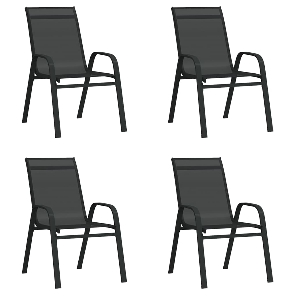 5Dílný Zahradní Jídelní Set Černý