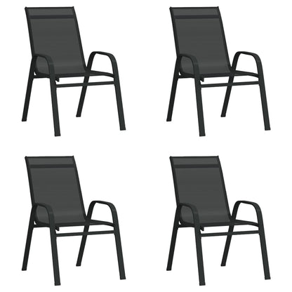5Dílný Zahradní Jídelní Set Černý