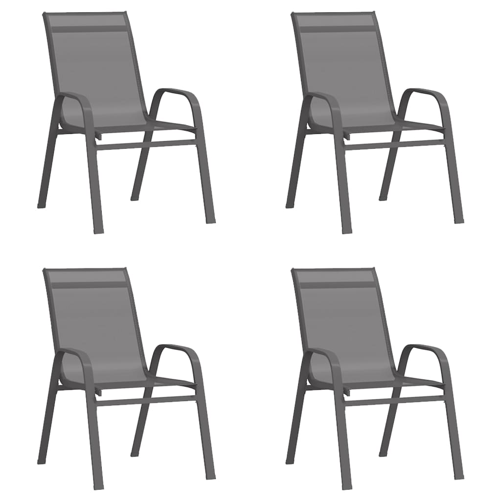 5Dílný Zahradní Jídelní Set Šedočerný
