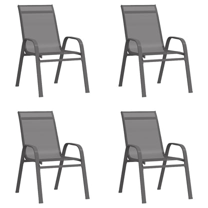 5Dílný Zahradní Jídelní Set Šedočerný