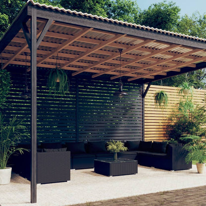 10Dílná Zahradní Sedací Souprava S Poduškami Polyratan Černá Černá