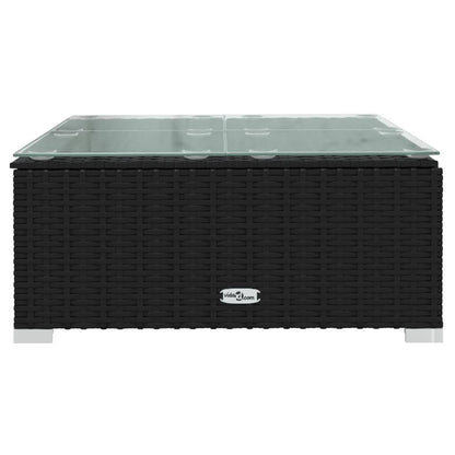 5Dílná Zahradní Sedací Souprava S Poduškami Polyratan Černá Černá A Krémová