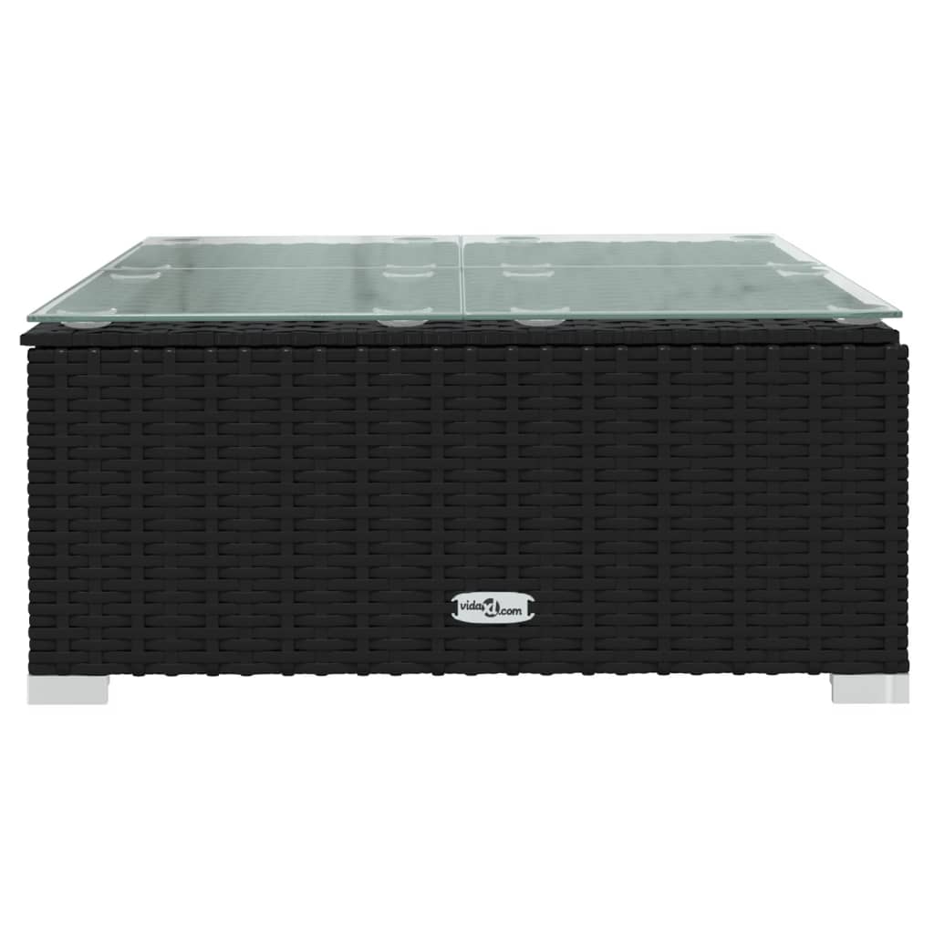 5Dílná Zahradní Sedací Souprava S Poduškami Polyratan Černá Černá A Modrá Water Blue