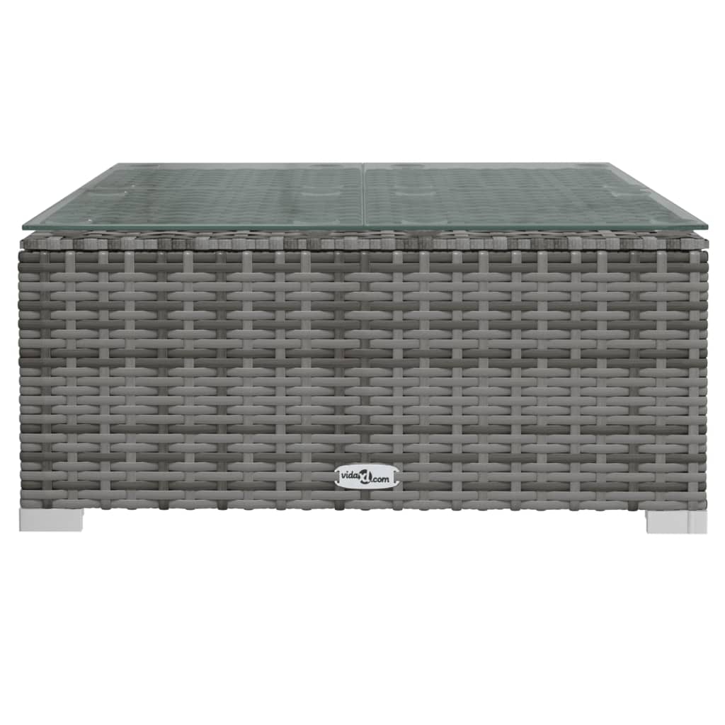 5Dílná Zahradní Sedací Souprava S Poduškami Polyratan Šedá Šedá A Tmavě Modrá