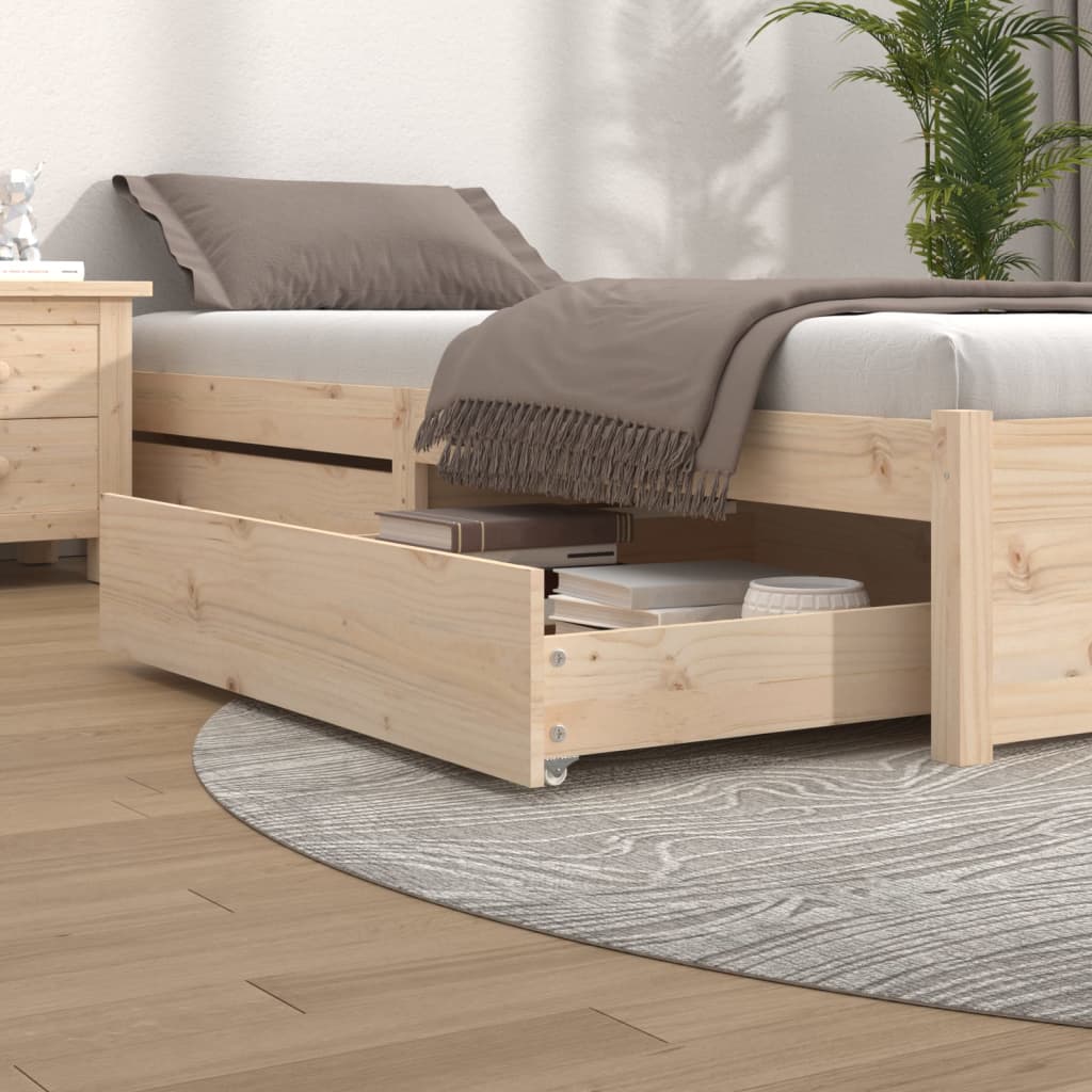 Zásuvky Pod Postel 2 Ks Voskově Hnědé Masivní Borové Dřevo
