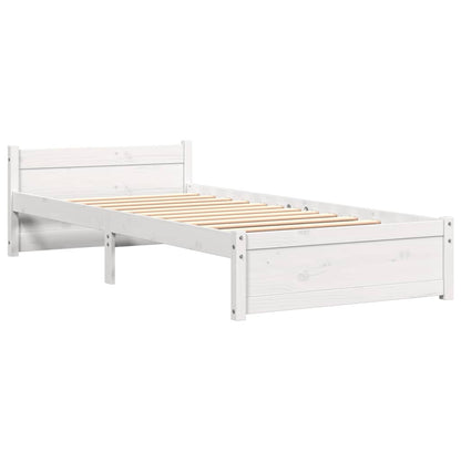 Rám Postele Bílý Masivní Dřevo 90 X 200 Cm