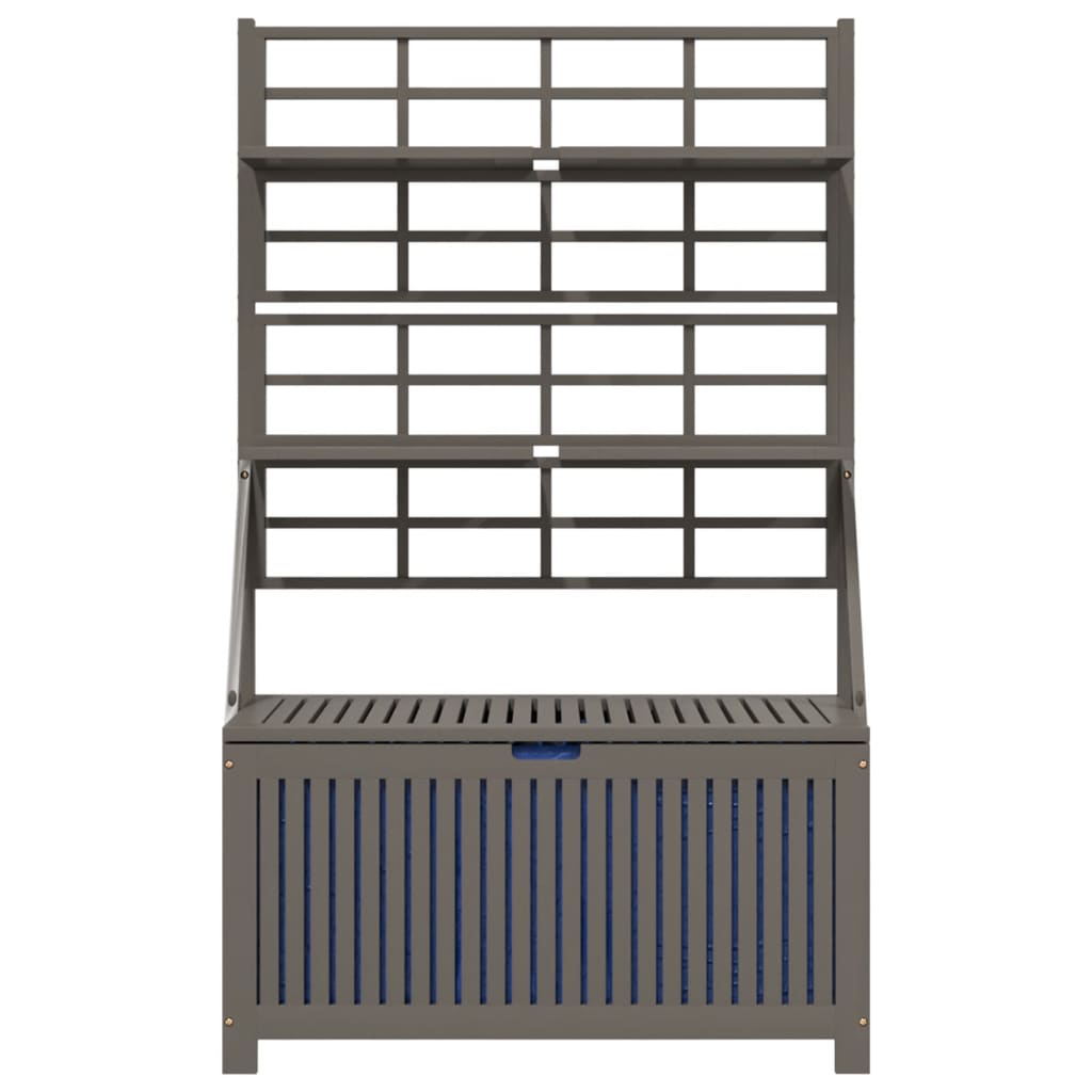 Úložný Box S Treláží Šedý 99X50X160 Cm Masivní Akáciové Dřevo