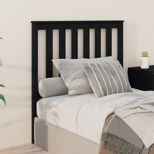Čelo Postele Černé 96 X 6 X 101 Cm Masivní Borovice