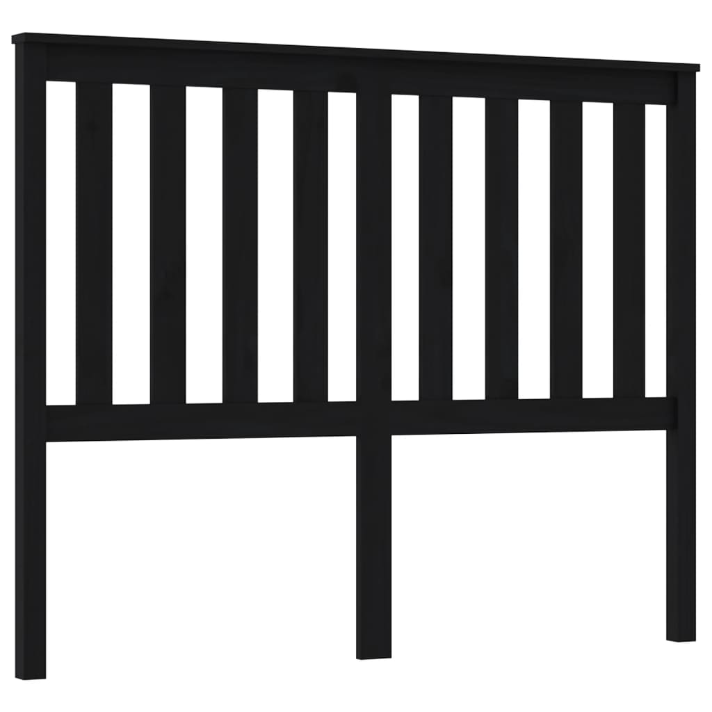 Čelo Postele Černé 126 X 6 X 101 Cm Masivní Borovice