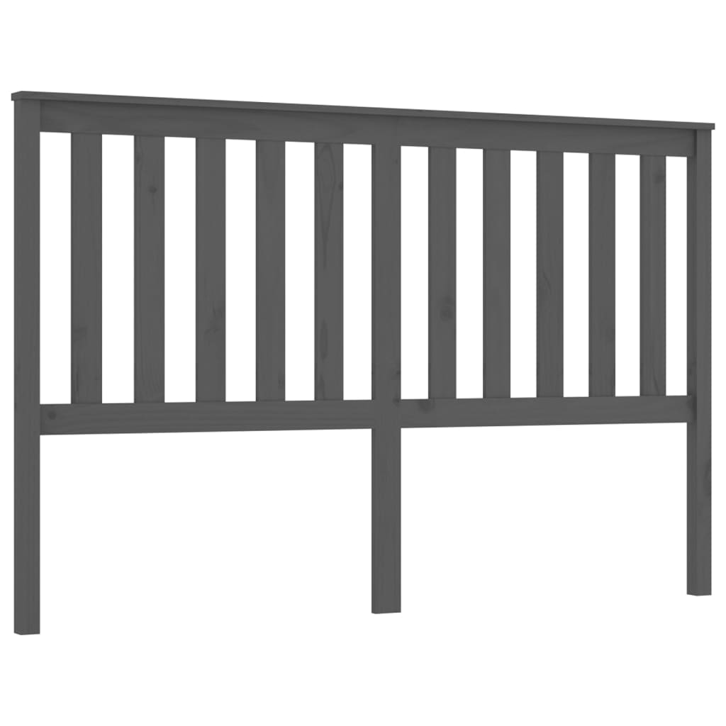 Čelo Postele Šedé 166 X 6 X 101 Cm Masivní Borovice