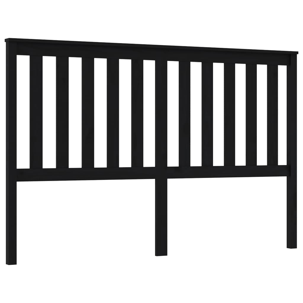 Čelo Postele Černé 166 X 6 X 101 Cm Masivní Borovice