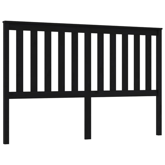 Čelo Postele Černé 166 X 6 X 101 Cm Masivní Borovice