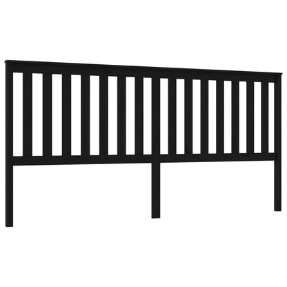 Čelo Postele Černé 206 X 6 X 101 Cm Masivní Borovice