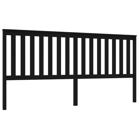 Čelo Postele Černé 206 X 6 X 101 Cm Masivní Borovice
